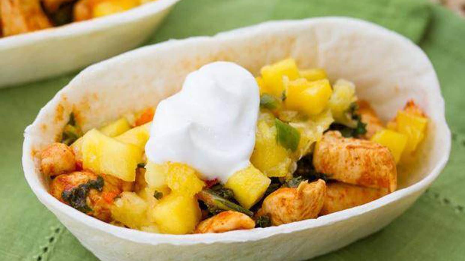 Soft Tacos mit Poulet-Grünkohl-Füllung 